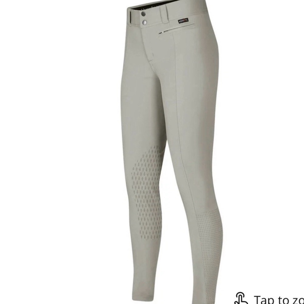Women's Grip Knee Patch Riding Breeches in Light Gray